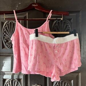 Pink Women's Pajama Set L